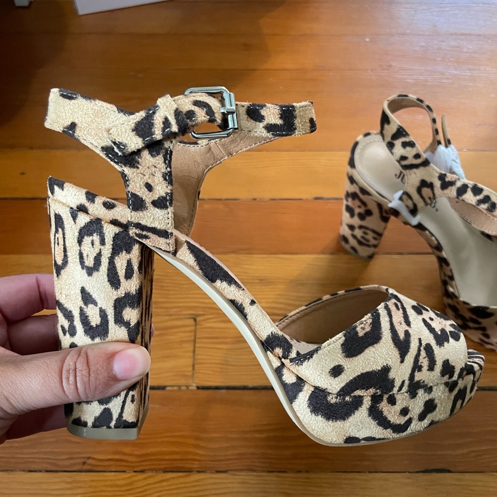 JustFab Leopard Platform Sandals